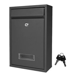 Cutie postala din otel galvanizat PROCART, 2 chei, accesorii montare, 21.5 x 18 x 32 cm, neagra