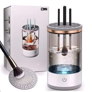 Dispozitiv Automat SIKS Pentru Curatarea Si Uscarea Pensulelor De Machiaj, 7000 RMP, Cu Incarcare USB, Cu Ultrasunete, 95x95x170mm, Alb