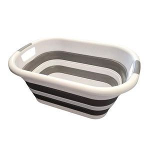 Cos de rufe SIKS, lighean silicon pliabil, 26L, alb/gri