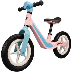 Bicicleta cu lumini si muzica Toddler, roti gonflabile de cauciuc 12 inch, roz