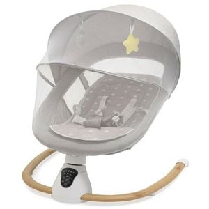 Sezlong balansoar New Baby, Smart, Pana la 9 kg, Cu cronometru si detector de miscare, Cu 5 viteze de leganare, Cu sunete si melodii, Cu 2 jucarii, 0 lun+, Grey