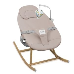Balansoar Lionelo, Dalia, 4 in 1, Inaltime reglabila in 2 pozitii, Cu husa detasabila, Cu bara de jucarii, Pana la 9 kg, Bej