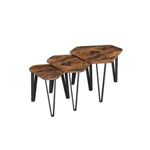 Set 3 masute de cafea Vasagle, MC-52151, Maro, 58x45x51 cm