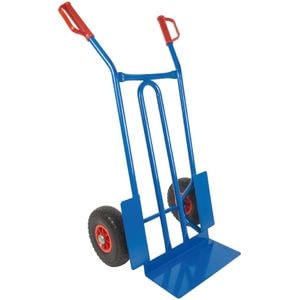 Carucior marfa cu coarne Handlekraft, 250 kg, profesional, tip Liza, anvelope cu banda aderenta, rezistente la perforare, 1048x600x528 mm, Otel, Albastru