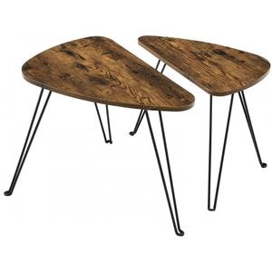 Set 2 masute de cafea Vasagle, MC-32729, Maro, 60x38x47.5 cm