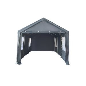 Pavilion multifunctional tip garaj DacEnergy, depozitare, evenimente, cu ferestre, ambele capete detasabile, cadru metalic din otel, prelata rezistenta, utilizare in fiecare sezon, 3 x 6 x 2.75 m