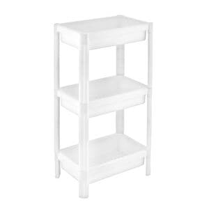 Organizator Universal cu 3 rafturi, pentru bucatarie sau baie, Alb, 23x36x75 cm 