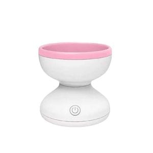 Aparat SIKS Pentru Curatare Pensule De Machiaj Electric, Dispozitiv Cu Rotire Automata, Conectare USB, Capat Lavabil Din Silicon Pentru Curatare Usoara, Alb/Roz