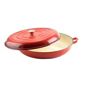 Cratita Perfect Home, fonta emailata, 5 litri, rosu, cu capac 