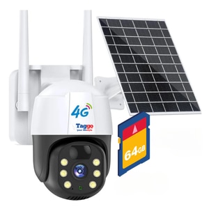 Camera de Supraveghere Solara Taggo,  4G Cartela SIM 5 MP, Zoom 10X, Full HD 1080p, Card 64GB