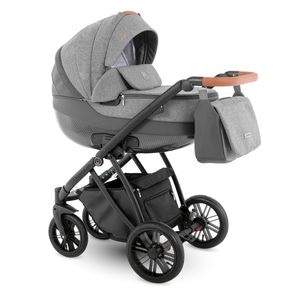 Carucior 3 in 1 Camarelo, Zeo 1, Cadru din aluminiu, 0 luni+, 5 puncte, Gri