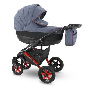 Carucior 3 in 1 Camarelo, Sevilla 06, Cadru din aluminiu, 0 luni+, 5 puncte, Albastru/Negru