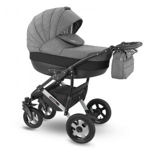 Carucior 3 in 1 Camarelo, Sevilla 08, Cadru din aluminiu, 0 luni+, 5 puncte, Gri/Negru