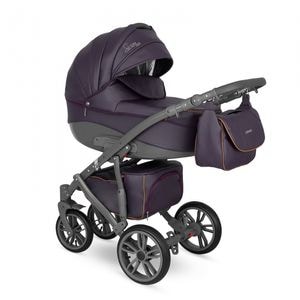 Carucior 3 in 1 Camarelo, Sirion Eco 8, Cadru din aluminiu, 0 luni+, 5 puncte, Bej/Negru