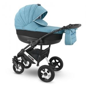 Carucior 3 in 1 Camarelo, Sevilla 09, Cadru din aluminiu, 0 luni+, 5 puncte, Albastru/Negru