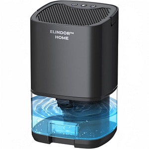 Dezumidificator Portabil Elindor, Oprire Automata, Rezervor 1L, Lumini LED, Negru