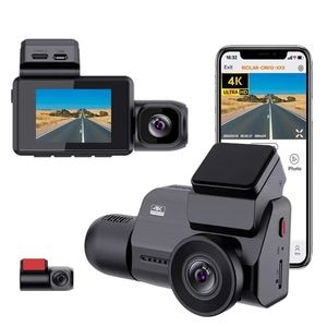 Camera auto Taggo 4K cu ecran LCD + camera spate 2K + camera interior 1080P DVR WIFI, Vizionare nocturna, Senzor Sony IMX 335