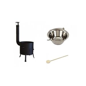 Set ceaun Perfect Home, otel inoxidabil, 30 litri, 3 piese, negru