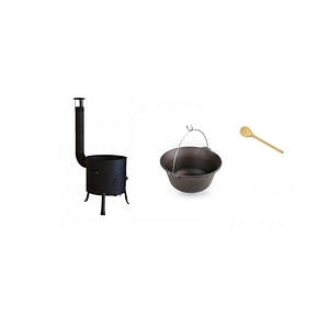 Set ceaun Perfect Home, fonta, 15 litri, 3 piese, negru