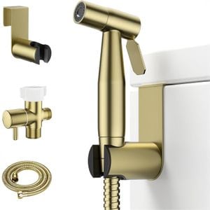Set de dus igienic Elindor, pentru Toaleta, Jet Reglabil, Auriu