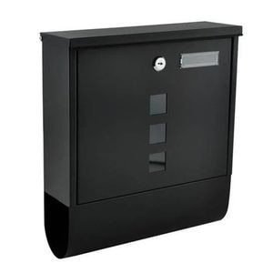 Cutie postala PROCART,  suport pentru ziare,  2 chei, de exterior, 33x30x8.5 cm, metal, negru