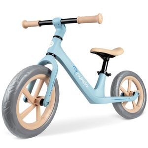 Bicicleta de echilibru pentru copii, cadru durabil, sa din spuma, manere cauciucate, inaltimea scaunului reglabila, roti de spuma EVA, 12 inch, albastru deschis