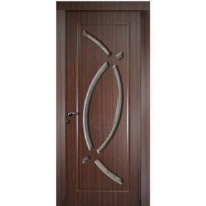 Usa de interior din lemn Modern OP-104, cu geam, 200x80 cm, Teak