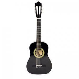 Chitara pentru copii Ecotoys, HX18026-34, Din lemn, Cu 6 corzi, 86 x 31 cm, Negru