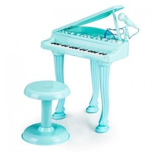 Pian pentru copii Ecotoys, HC490481, Cu microfon, Turcoaz