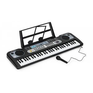 Pian pentru copii Ecotoys, HC364355, Electric, Cu microfon, Alb/Negru