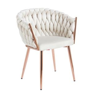 Scaun living tapitat KJC16, 50 x 60 x 80 cm, bej