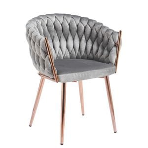 Scaun living tapitat KJC16, 50 x 60 x 80 cm, gri