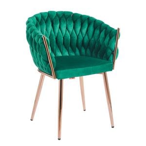 Scaun living tapitat KJC16, 50 x 60 x 80 cm, verde