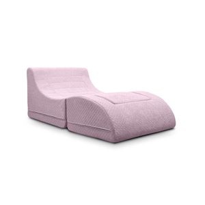 Fotoliu modular Brownie, extensibil, roz, material poliuretan