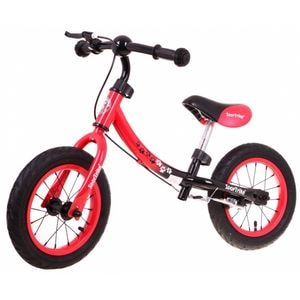 Bicicleta fara pedale SporTrike Boomerang, Cu frana, Cu cadru variabil, Cu roti gonflabile, Rosu