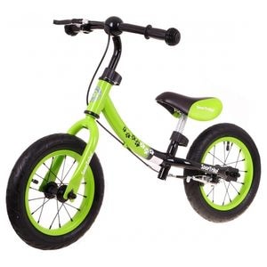 Bicicleta fara pedale SporTrike Boomerang, Cu frana, Cu cadru variabil, Cu roti gonflabile, Verde