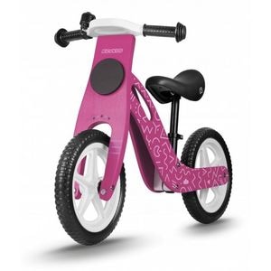 Bicicleta fara pedale Ricokids RC-614, Din lemn, Cu roti din spuma EVA, Roz