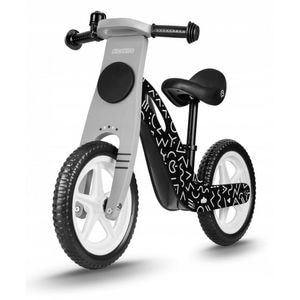 Bicicleta fara pedale Ricokids RC-615, Din lemn, Cu roti din spuma EVA, Negru