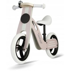 Bicicleta fara pedale Ricokids Veltino, RC-619, Din lemn, Cu roti din spuma EVA, Roz deschis