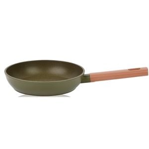 Tigaie din aluminiu forjat cu maner cauciucat Grunberg GR5732, 20x4.3cm, Indicator Termic, Baza pe inductie, Placaj anti-aderent, 1L