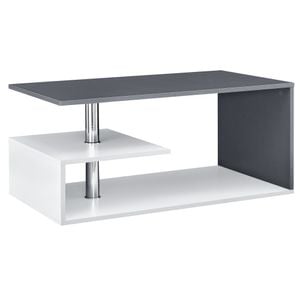 Masuta de Cafea pentru Living, PAL, 90x50x41 cm, Alb/Gri Inchis