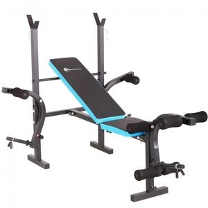 Banca reglabila multifunctionala FitTronic Atletic B450, suport haltera inclus, greutate suportata 120 kg