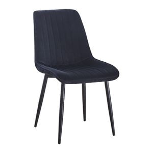 Scaun living DRIMUS AB176, catifea, picioare metalice, 88x47x42 cm, negru