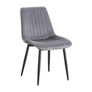 Scaun living DRIMUS AB176, catifea, picioare metalice, 88x47x42 cm, gri