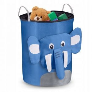 Cos depozitare jucarii Nukido, Elefant, Mare, 34 x 54 cm, Albastru