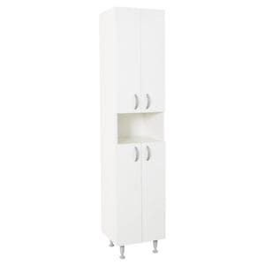 Dulap baie tip coloana GN0021, Pal lucios, 5 rafturi, 4 usi,  picioare reglabile, 35x31.6x166 cm