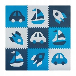 Covor Ricokids, 7504, Tip puzzle, 180 x 180 cm, Bleumarin