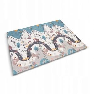 Covor Nukido, NK-341, Model animale din padure, Saltea pliabila, Cu 2 fete, Asigura izolare termica, 150 x 200 x 1 cm, Multicolor