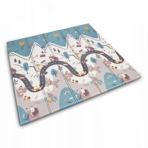 Covor Nukido, NK-340, Saltea pliabila, Cu 2 fete, Asigura izolare termica, 150 x 200 x 1 cm, Multicolor