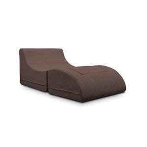 Fotoliu modular Brownie, extensibil, poliuretan, maro